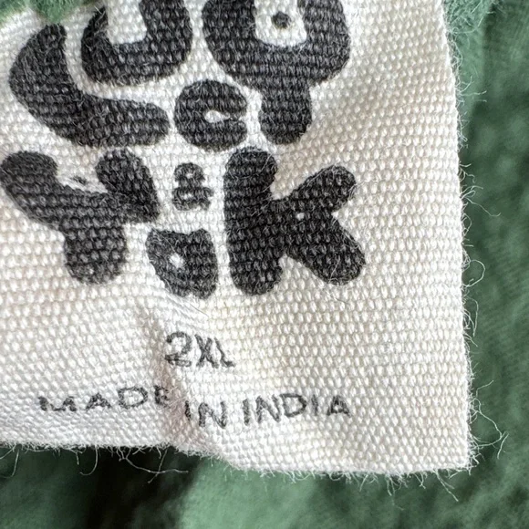 NWOT Lucy & Yak Norris Wide Leg Cotton Corduroy Trousers Green Size 2XL - Picture 8 of 14